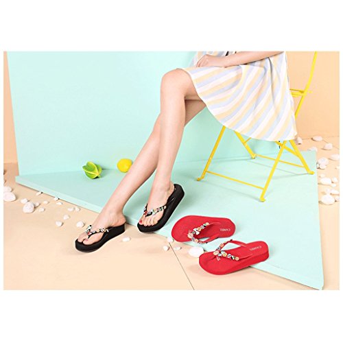 Zapatillas Deportivas Sandalias de Zapatos de Moda Femenina de Verano Desgaste (Color : Black, Tamaño : 5.5)