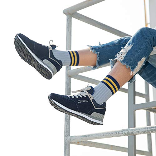 Zapatillas Hombre Mujer Casual Sneaker Gimnasio Cómodos Clásico Zapatos Deportivas Running Azul 1 Talla 42