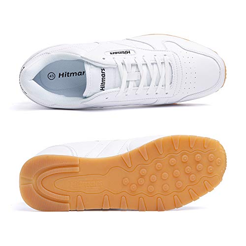 Zapatillas Hombre Mujer Casual Sneaker Gimnasio Cómodos Clásico Zapatos Deportivas Running Blanco 3 Talla 43