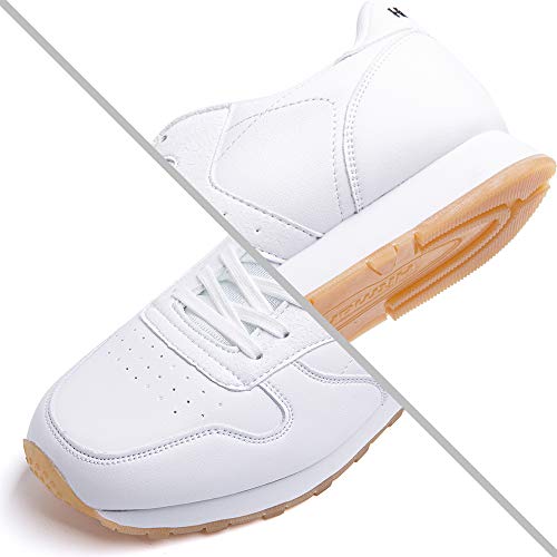Zapatillas Hombre Mujer Casual Sneaker Gimnasio Cómodos Clásico Zapatos Deportivas Running Blanco 3 Talla 43