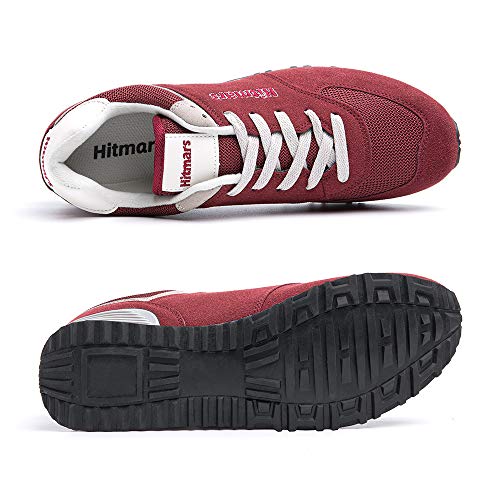 Zapatillas Hombre Mujer Casual Sneaker Gimnasio Cómodos Clásico Zapatos Deportivas Running Rojo 1 Talla 44
