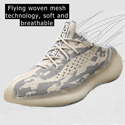 Zapatillas Moda Running para Hombre Deportivas Hombre Mujer Zapatos para Correr Gimnasio Sneaker Aire Libre y Deportes Calzado Beige Gray 40