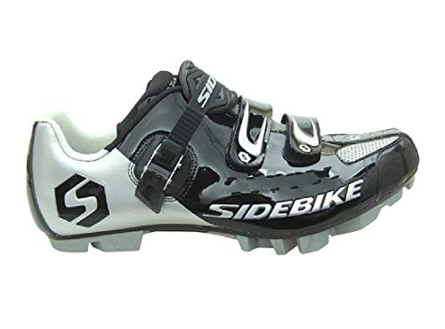 Zapatillas MTB Ciclismo Mountain Bike profesionales transpirables para hombre y mujer, compatibles con pedales SPD, Unisex adulto, Black Silver 001, 43 EU