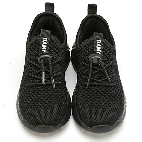 Zapatillas Niños Niñas Deportivas Running Tenis Casual Trekking Calzado Zapatos de Correr Caminando Senderismo Seguridad Plataforma Sneakers Antideslizante Entrenadores Bambas Negro 26 EU