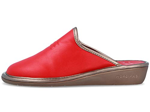 Zapatillas Nordikas Mujer (37, Piel Rojo)