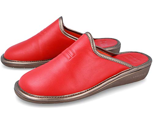 Zapatillas Nordikas Mujer (37, Piel Rojo)
