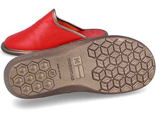 Zapatillas Nordikas Mujer (37, Piel Rojo)