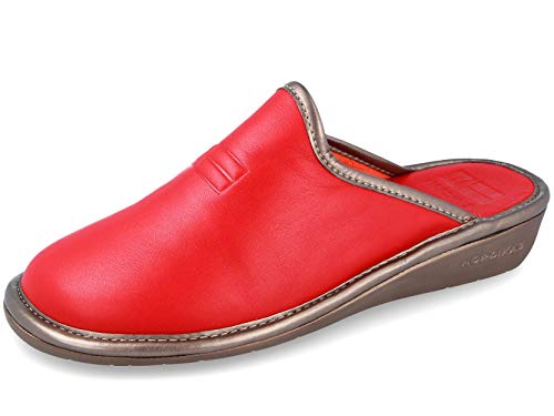 Zapatillas Nordikas Mujer (37, Piel Rojo)