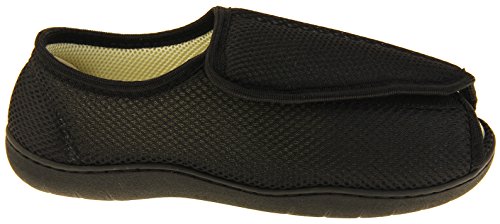 Zapatillas ortopédicas Footwear Studio con velcro ajustable para hombres, color Negro, talla 41/42 EU