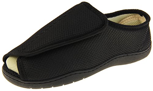 Zapatillas ortopédicas Footwear Studio con velcro ajustable para hombres, color Negro, talla 41/42 EU