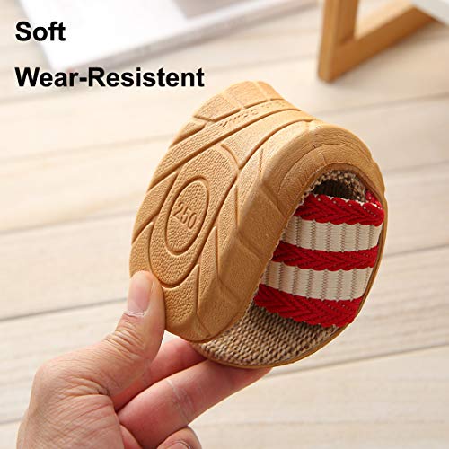 Zapatillas para Mujer Hombre Unisex Zapatillas de Estar por Casa de Lino Interior Sandalias de Playa Verano Primavera Otoño(Rosa,39-40)