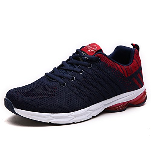 Zapatillas Running para Hombre Aire Libre y Deporte Transpirables Casual Zapatos Gimnasio Correr Sneakers Azul 42