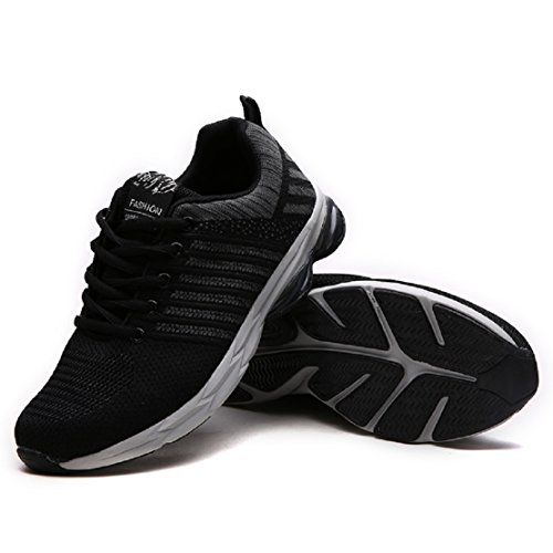 Zapatillas Running para Hombre Aire Libre y Deporte Transpirables Casual Zapatos Gimnasio Correr Sneakers Gris 42