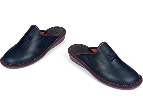 Zapatillas Señora Piel Azul Marino (39)