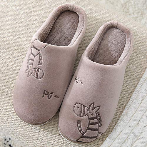 Zapatillas sin Cordones para Mujer, Zapatos cálidos para Mujer, Zapatos de Plataforma cómodos para Interiores, Zapatillas para Mujer-Chocolate_9.5