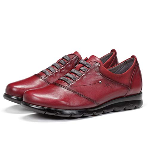 Zapato Abotinado Mujer Dorking-Fluchos - Piel Color oicota, Cierre Cordones Elasticos, Plantilla Extraible - F0354 (37 EU, Picota)