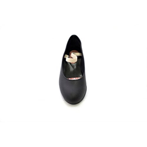 Zapato Baile Flamenco Puntera y tacón de Metal sujección con Goma Danka en Negro T1560 Talla 38