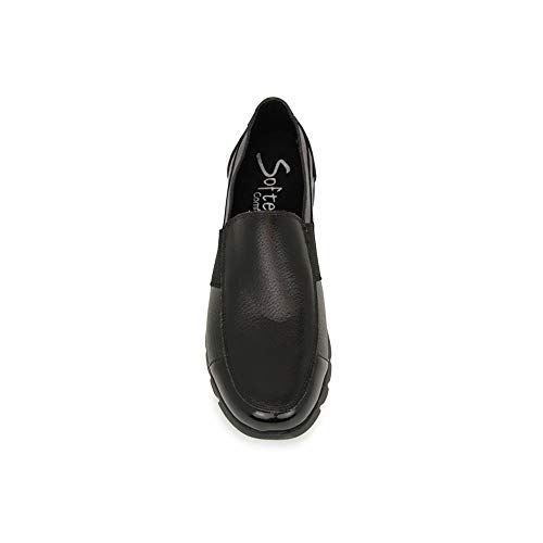 Zapato cómodo Charol-Animal Print Negro