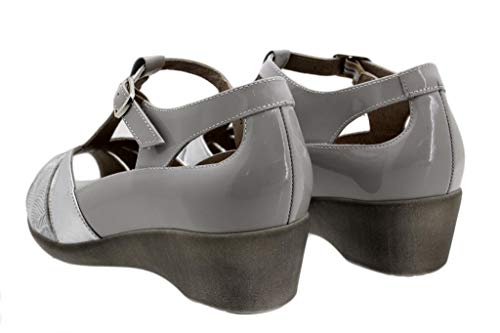 Zapato Cómodo Mujer Sandalia Plantilla Extraíble Metal Plata 190410 PieSanto