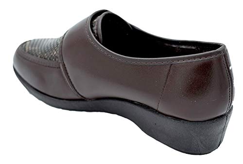 Zapato DOCTOR CUTILLAS Ancho Especial ORTOPÉDICO Licra Velcro MARRÓN (Marron, 38)