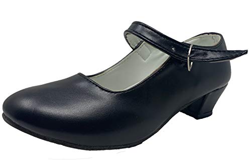 Zapato Flamenco Baile sevillanas niña,Mujer Negro 30