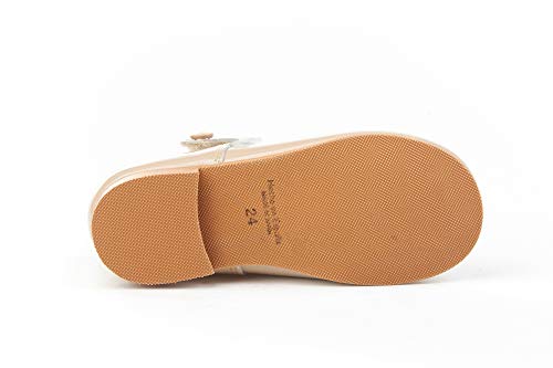 . Zapato Francesita niñas de Piel Fabricados en España. Disponible Desde la Talla 18 hasta la Talla 27 - Mi Pequeña Modelo 1508V Color Blanco,Marino,Rosa,Camel,Rojo y Beige.