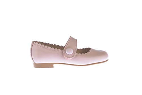 . Zapato Francesita niñas de Piel Fabricados en España. Disponible Desde la Talla 22 hasta la Talla 34 - Mi Pequeña Modelo 1512V Color Blanco,Marino,Rosa,Camel,Rojo y Beige.