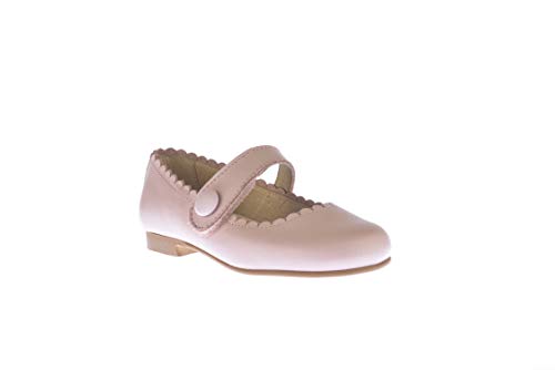 . Zapato Francesita niñas de Piel Fabricados en España. Disponible Desde la Talla 22 hasta la Talla 34 - Mi Pequeña Modelo 1512V Color Blanco,Marino,Rosa,Camel,Rojo y Beige.