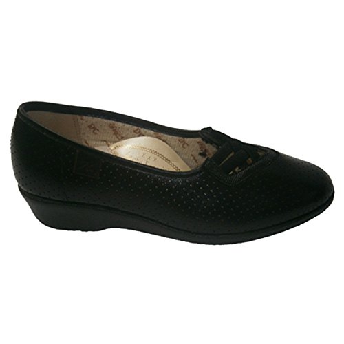 Zapato Mujer Calado con Gomas Cruzadas Doctor Cutillas en Negro Talla 41