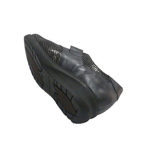 Zapato Mujer Pala Licra de Serpiente Doctor Cutillas en Negro Talla 35