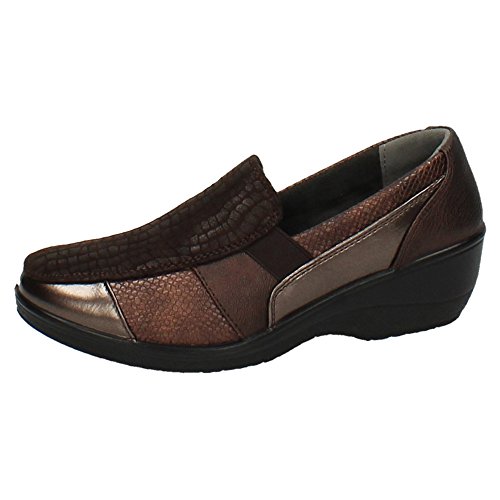 ZAPATOP R001182 Zapatos con CUÑA SEÑORA Zapatos MOCASÍN Bronce 40