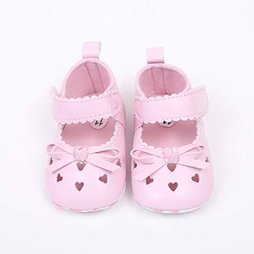 Zapatos Bebé Niña 2019 SHOBDW Zapatos De Cuna Zapatillas Antideslizantes De Suela Blanda Zapatos Bowknot De Velcro Verano Zapatos Bebé Recién Nacida Zapatos Bebe Primeros Pasos(Rosa,0~6)