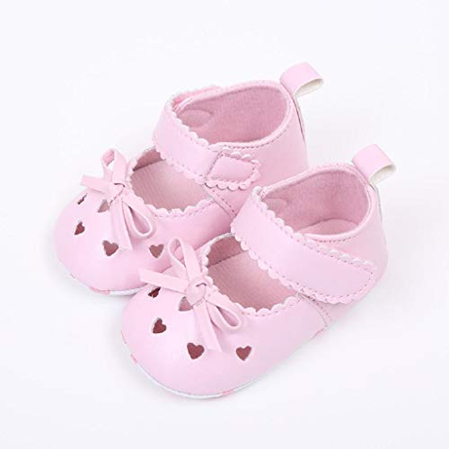 Zapatos Bebé Niña 2019 SHOBDW Zapatos De Cuna Zapatillas Antideslizantes De Suela Blanda Zapatos Bowknot De Velcro Verano Zapatos Bebé Recién Nacida Zapatos Bebe Primeros Pasos(Rosa,0~6)