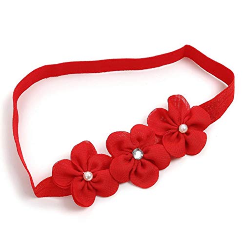 Zapatos Bebé Niña+Diademas SHOBDW Regalo Flores Suela Suave Antideslizante Zapatillas Lindo Dulce Bowknot Zapatos De Princesa Zapatos Bebe Primeros Pasos 2019 Zapatos Bebé Recién Nacida(Rojo,6~12)