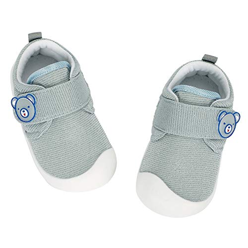 Zapatos Bebe Niño Primeros Pasos Zapatillas Deportivas Bebé Recién Nacido Gris Talla 19.5