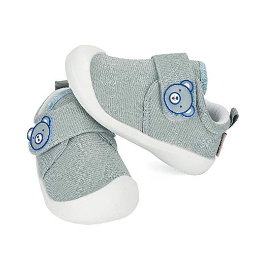 Zapatos Bebe Niño Primeros Pasos Zapatillas Deportivas Bebé Recién Nacido Gris Talla 19.5