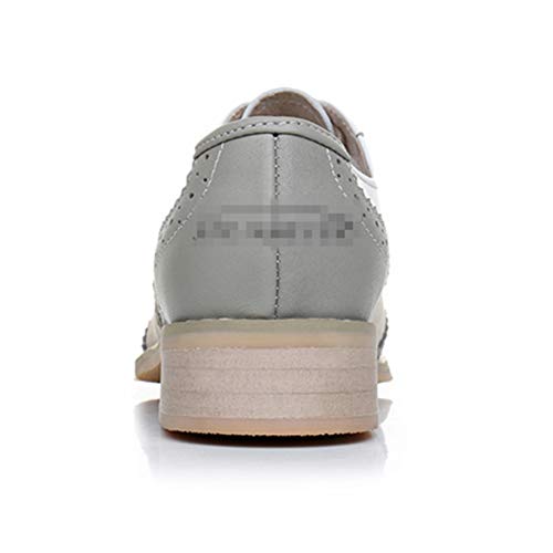 Zapatos Brogue para Mujer Zapatos Oxford de Charol para Mujer con Cordones Primavera Otoño Mocasines con Punta Redonda