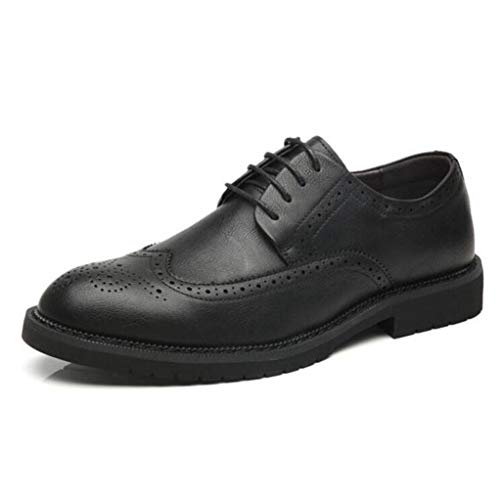 Zapatos Brogues para Hombre Zapatos Oxford de Cuero divididos Zapatos de Vestir de Negocios Formales Impermeables Zapatos de Novia de Punta Estrecha con Cordones Zapatos de Boda Vintage
