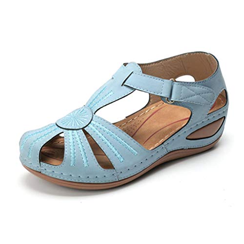 Zapatos Casuales Sandalias De Mujer, Mujer Señoras Niñas Cómodo Tobillo Hueco Punta Redonda Sandalias Zapatos De Suela Blanda Sandalias Clásicas Sexis Zapatos De Mujer
