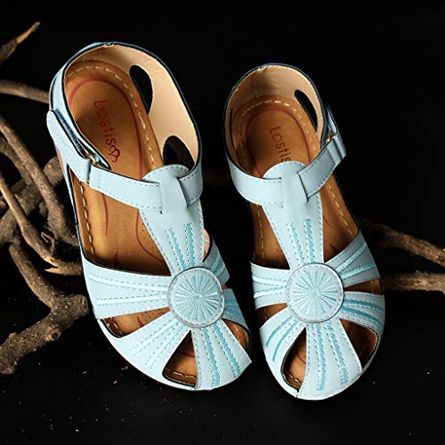 Zapatos Casuales Sandalias De Mujer, Mujer Señoras Niñas Cómodo Tobillo Hueco Punta Redonda Sandalias Zapatos De Suela Blanda Sandalias Clásicas Sexis Zapatos De Mujer