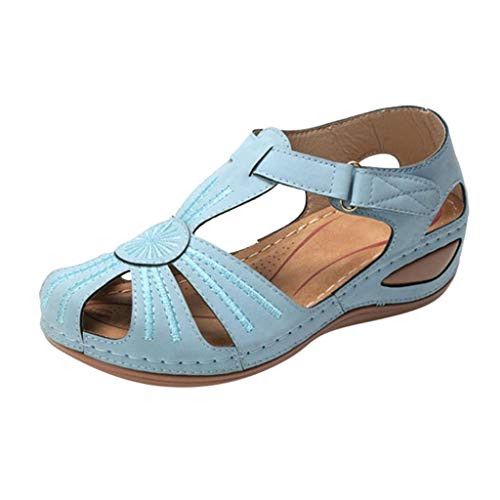 Zapatos Casuales Sandalias De Mujer, Mujer Señoras Niñas Cómodo Tobillo Hueco Punta Redonda Sandalias Zapatos De Suela Blanda Sandalias Clásicas Sexis Zapatos De Mujer