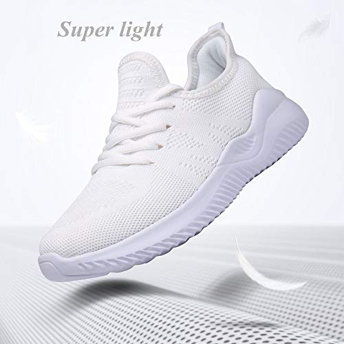 Zapatos Correr Mujer Running Zapatillas Deportivo Fitness Sneakers Ligero Blanco 41 EU