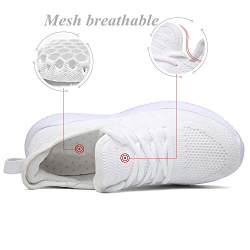 Zapatos Correr Mujer Running Zapatillas Deportivo Fitness Sneakers Ligero Blanco 41 EU