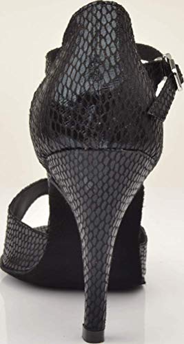 Zapatos de baile de boda con tacón cuadrado latino para mujer, color Negro, talla 35