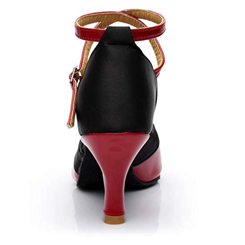 Zapatos de Baile Latino Mujer Salsa Lentejuelas Zapatos de Baile Latino Mujer Salsa Tacon Bajo 5 Cm Salón de Baile para Mujeres Zapatos de Tango Social Sandalias con Punta Abierta para Mujer