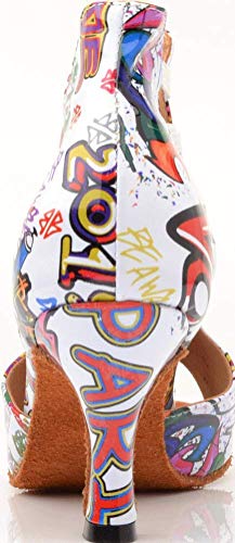 Zapatos de baile latino para mujer, con cremallera, color Blanco, talla 42 EU