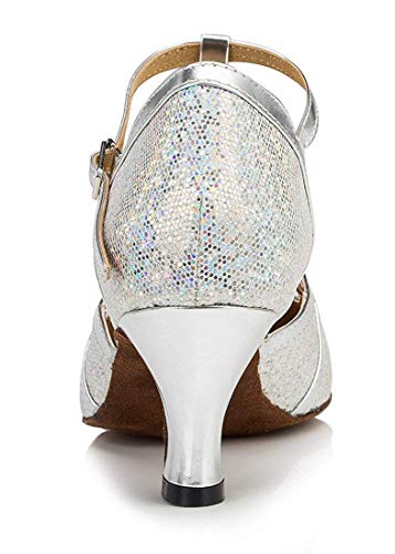 Zapatos de baile latino para mujer, con punta cerrada y purpurina, sintéticos, para noche o boda, estilo tango, color, talla 42 EU