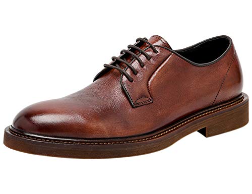 Zapatos de Cordones para Hombre Derby Cuero Casual Formal Oxford Zapatos de Vestir Marrón 44 EU