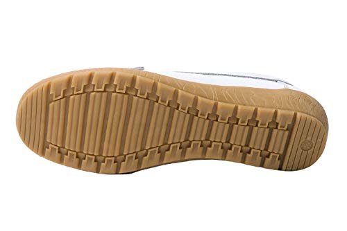 Zapatos de Cuero Cuña para Mujer Mocassins Planos Loafers Antideslizante Otoño Invierno Casual Derby,Blanco,EU 37.5 =CN 38