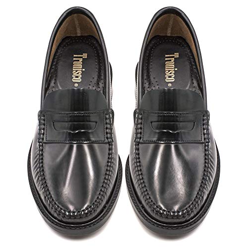 Zapatos de Hombre con Alzas Que Aumentan Altura hasta 7 cm. Fabricados en Piel. Modelo Arosa Negro 40